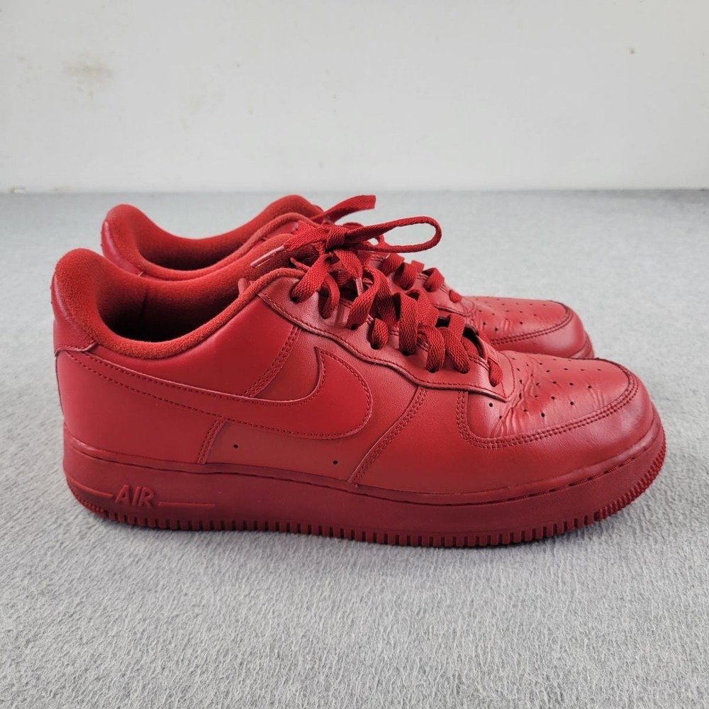 Nike Air Force 1 Low Mens Shoes 10.5 Triple University Red Athletic Sneakers